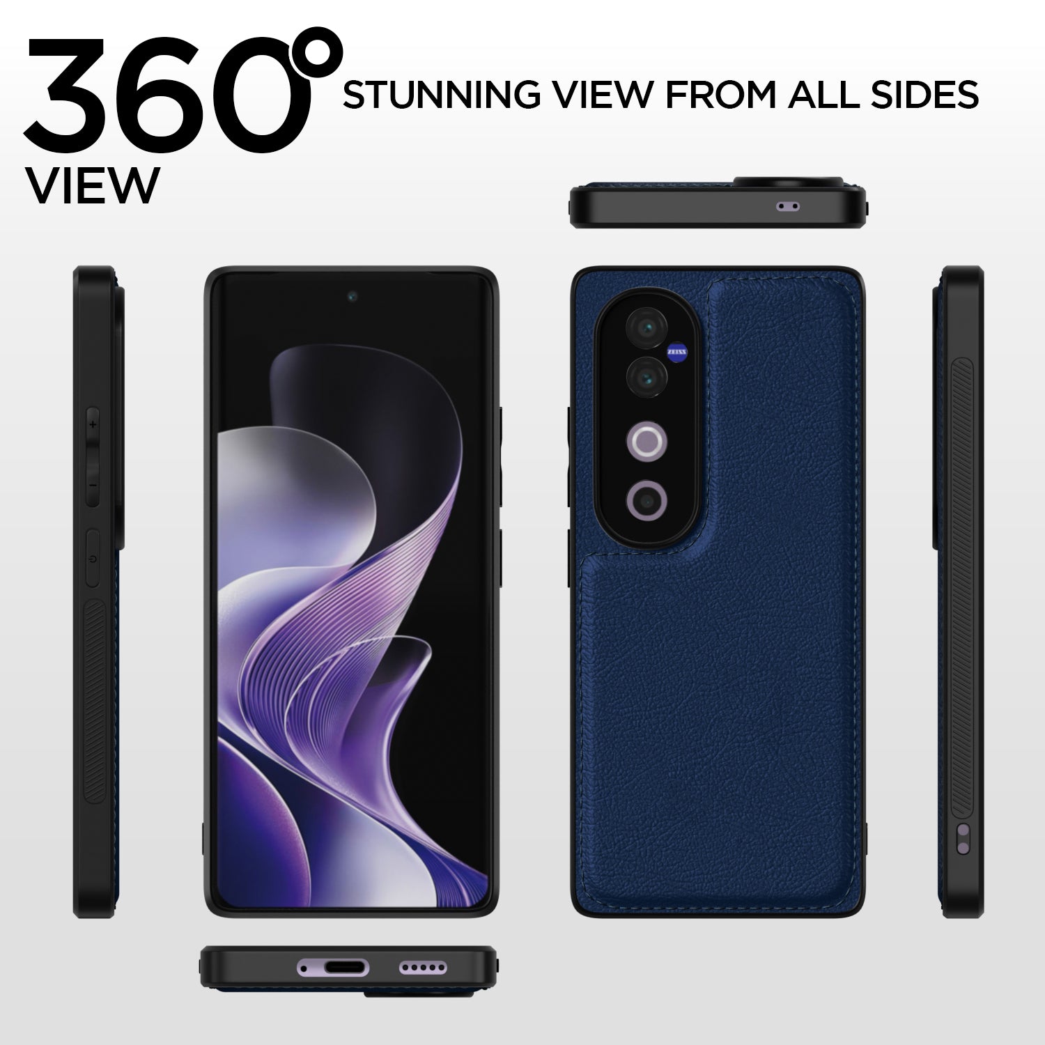Pikkme Vivo V40 / V40 Pro / T3 Ultra 5G Leatherback Back Case | Blue