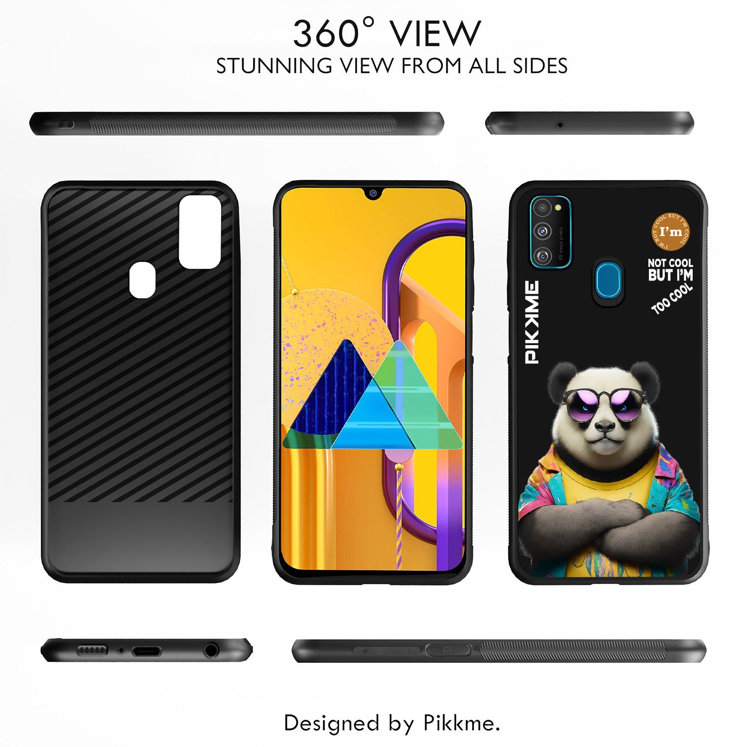 Pikkme Black Panda Swag  Samsung Galaxy M30s Nim2 Back Cover (Design 05)