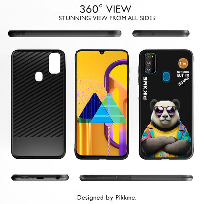 Pikkme Back Cover Pc Tpu + Printed Cool Funky Stylish Black Panda Swag Raised Edges Camera Protection |Bumper Case For Samsung Galaxy M30s (Design 05)