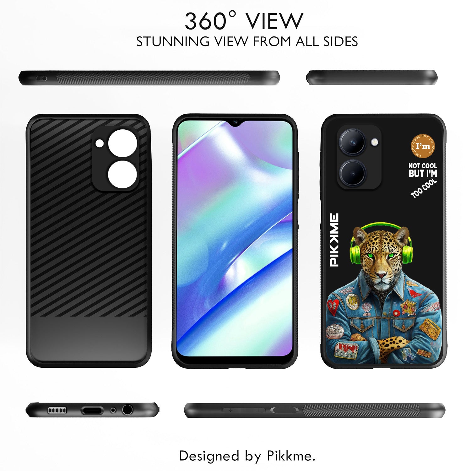 Pikkme Stylish Black Leopard Swag Realme C33 Nim2 Back Cover (Design 03)