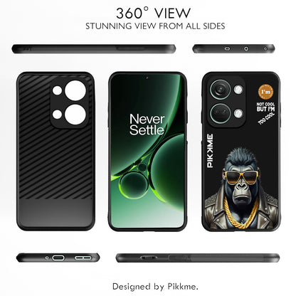 Pikkme Back Cover Pc Tpu + Printed Cool Funky Stylish Black Gorilla Swag Raised Edges Camera Protection |Bumper Case For OnePlus Nord 3 5G (Design 07)