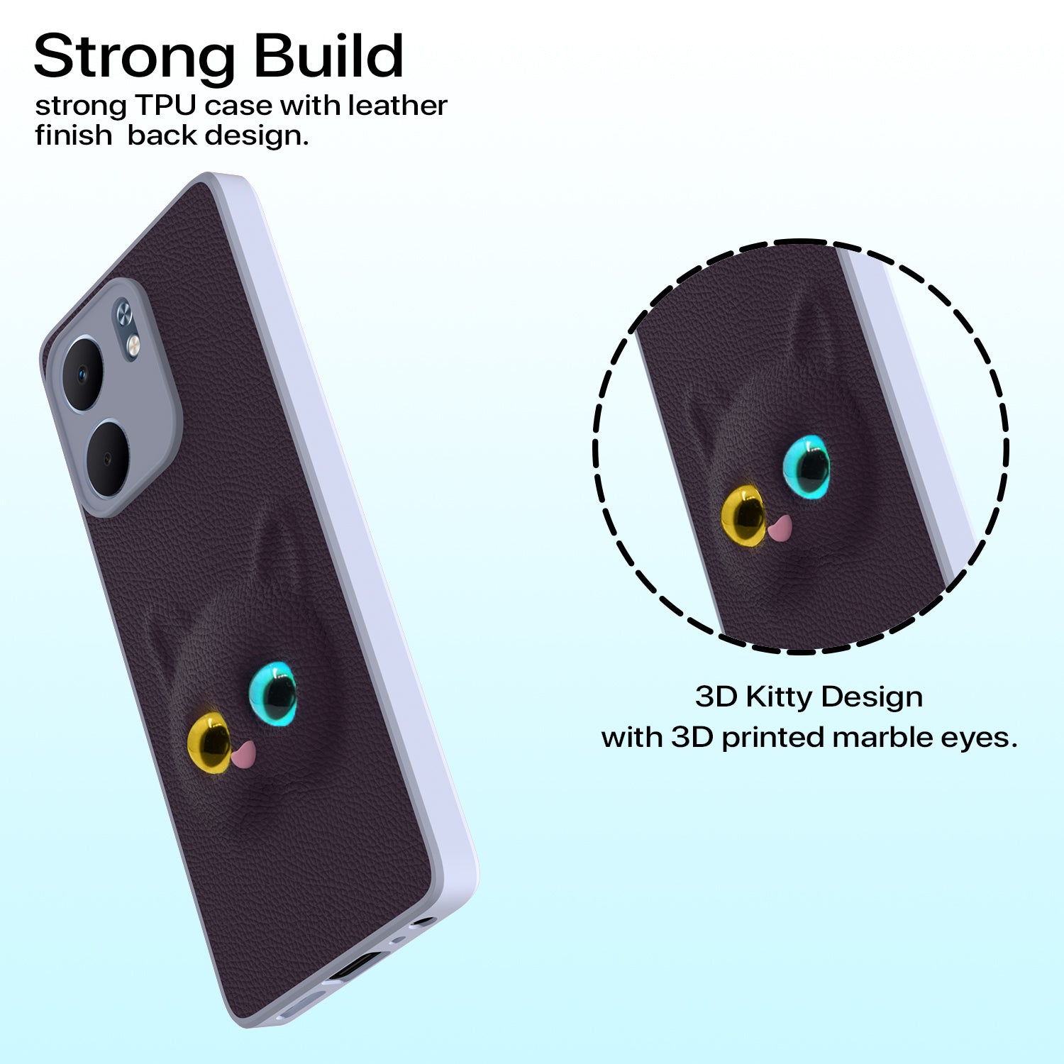 Pikkme Oppo A5x 5G kitty Back Cover (Purple)