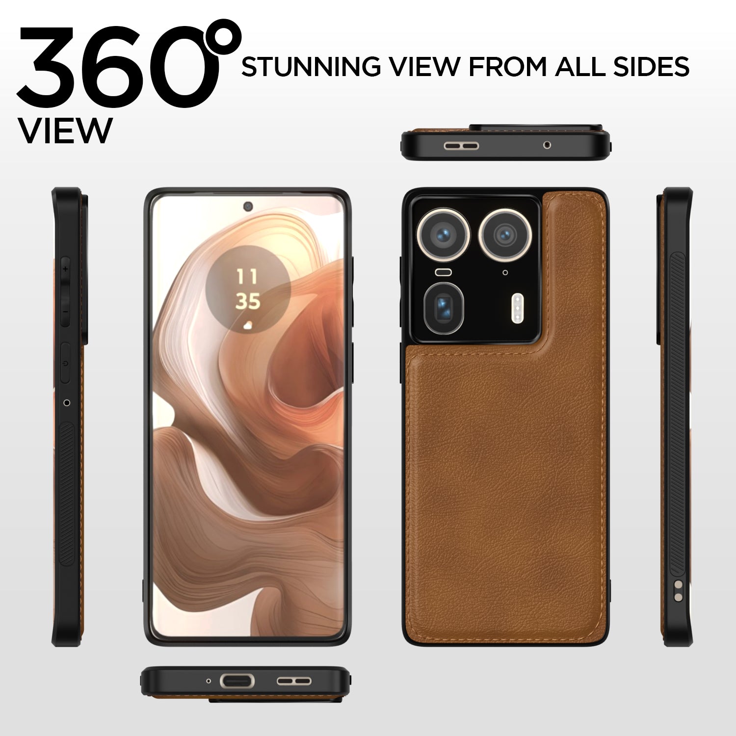 Pikkme Moto Edge 50 Ultra 5G Leatherback Back Case | Brown