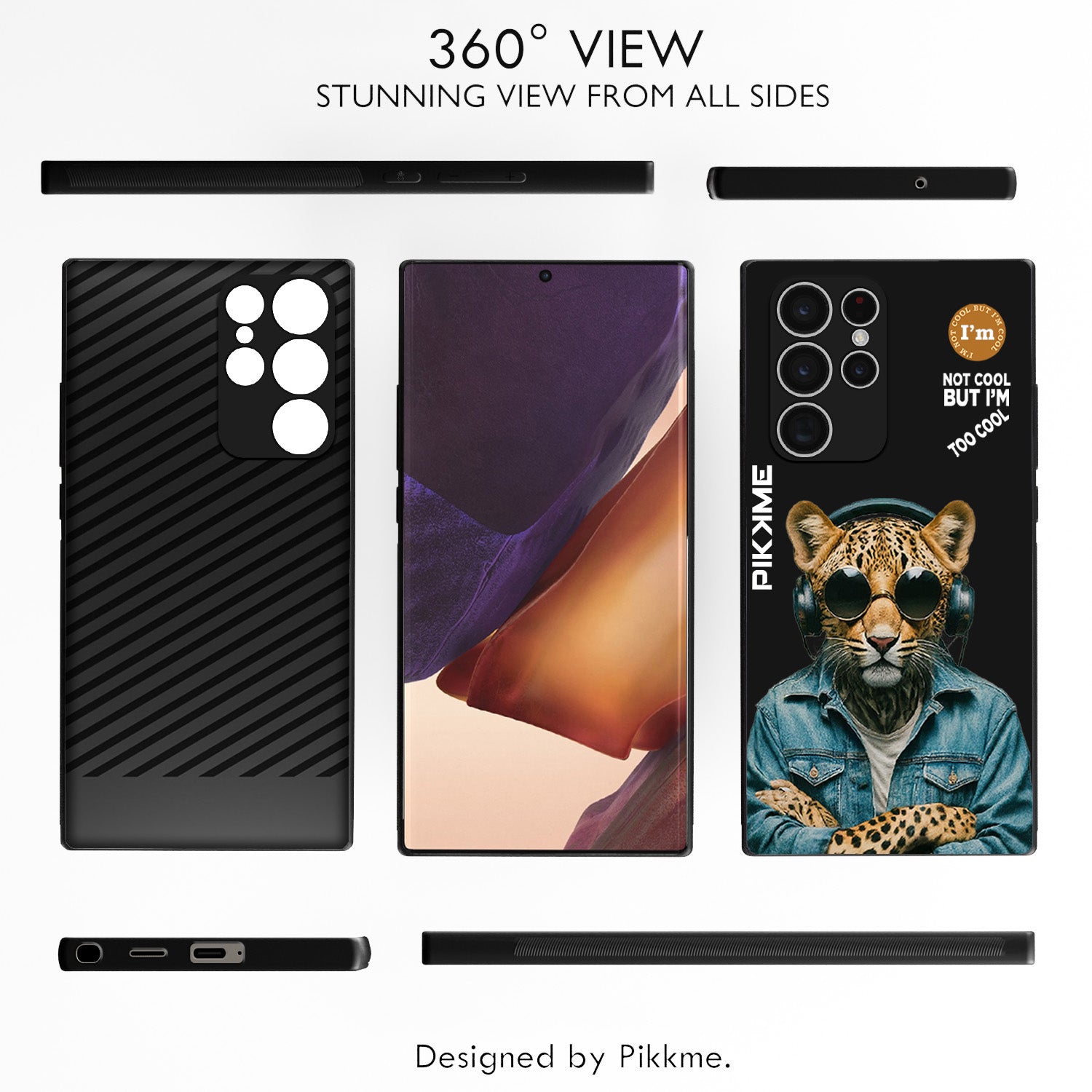 Pikkme Black Leopard Swag  Samsung Galaxy S22 Ultra 5G NIm2 Back Cover (Design 04)