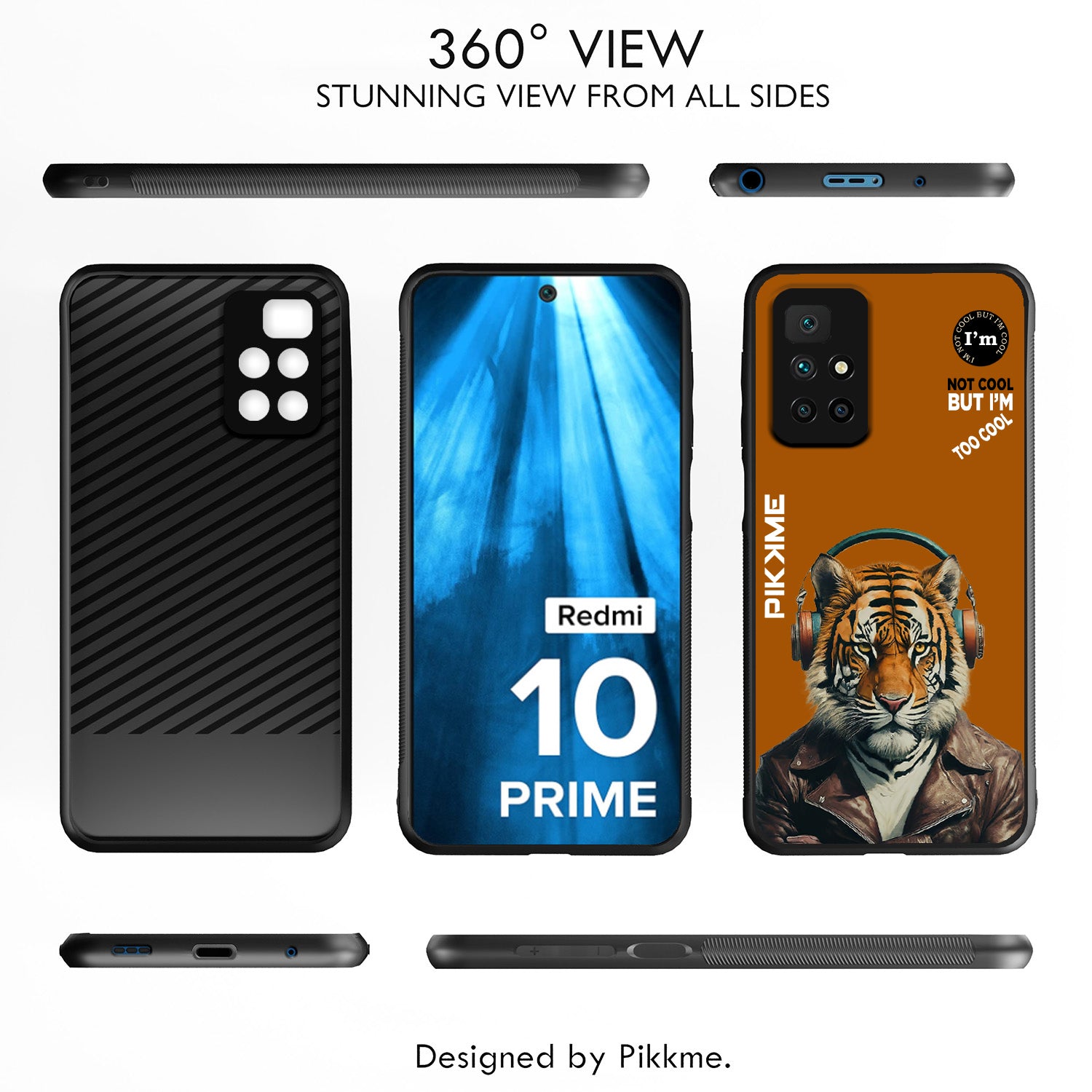 Pikkme Stylish Brown Tiger Swag Redmi 10 Prime Nim2 Back Cover (Design 09)