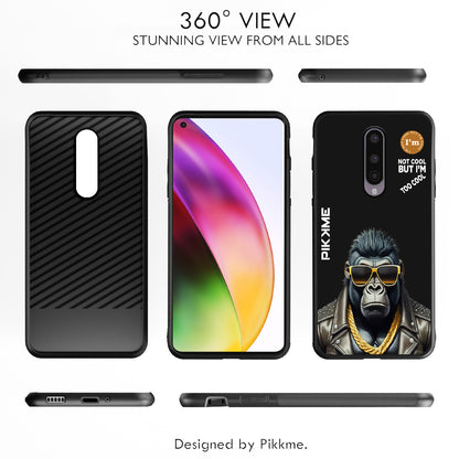 Pikkme Back Cover Pc Tpu + Printed Cool Funky Stylish Black Gorilla Swag Raised Edges Camera Protection |Bumper Case For OnePlus 8 (Design 07)