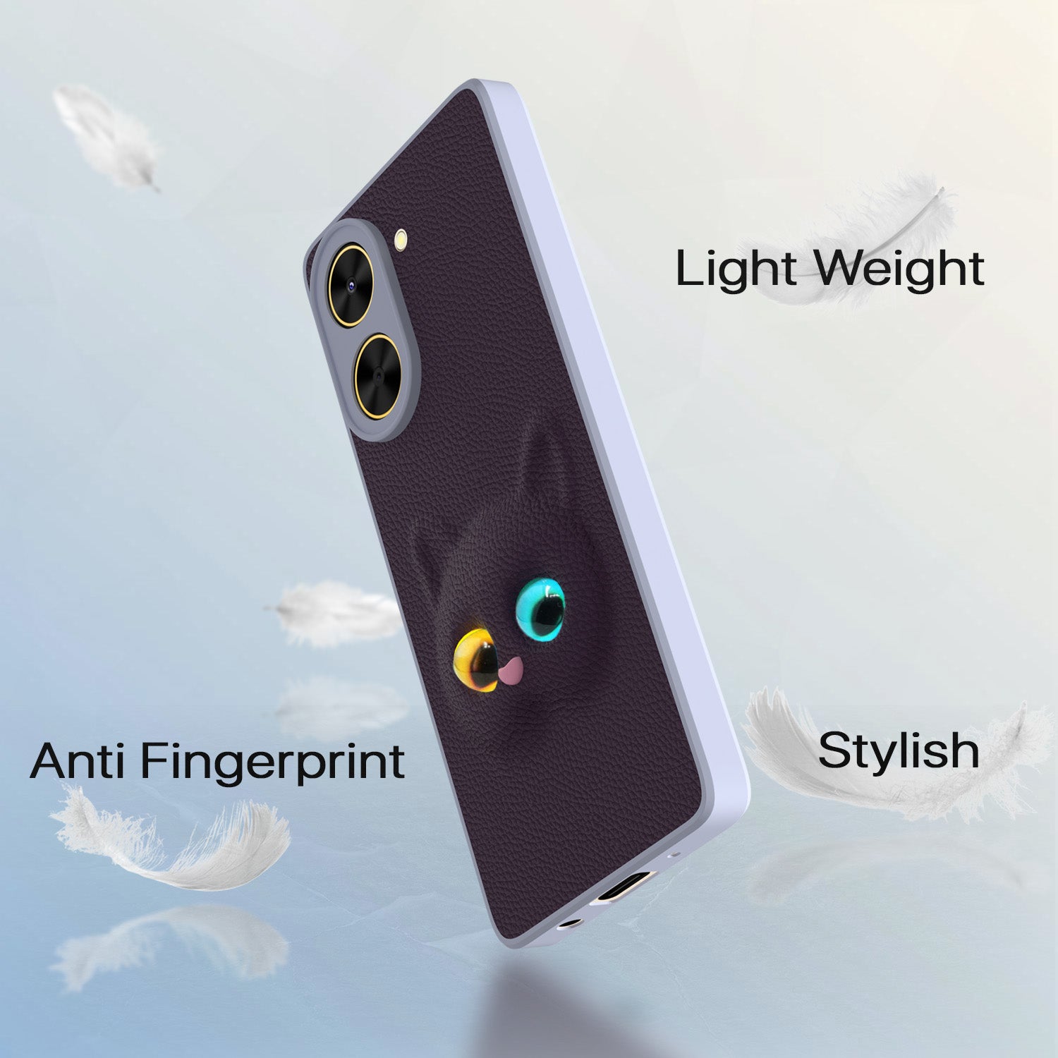 Pikkme Poco C71 / Redmi A5 Kitty Back Cover (Purple)