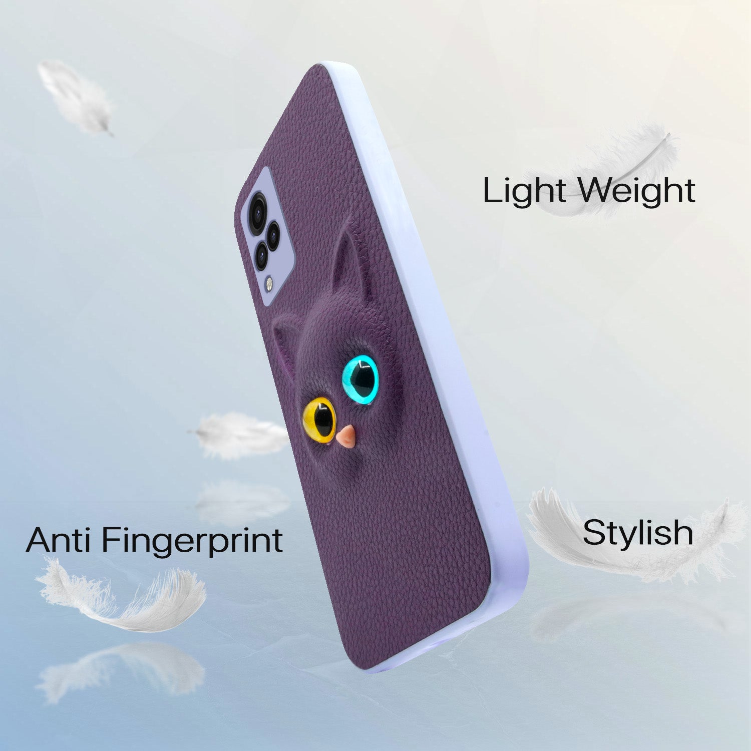Pikkme Vivo V21 5G Kitty Back Cover (Purple)