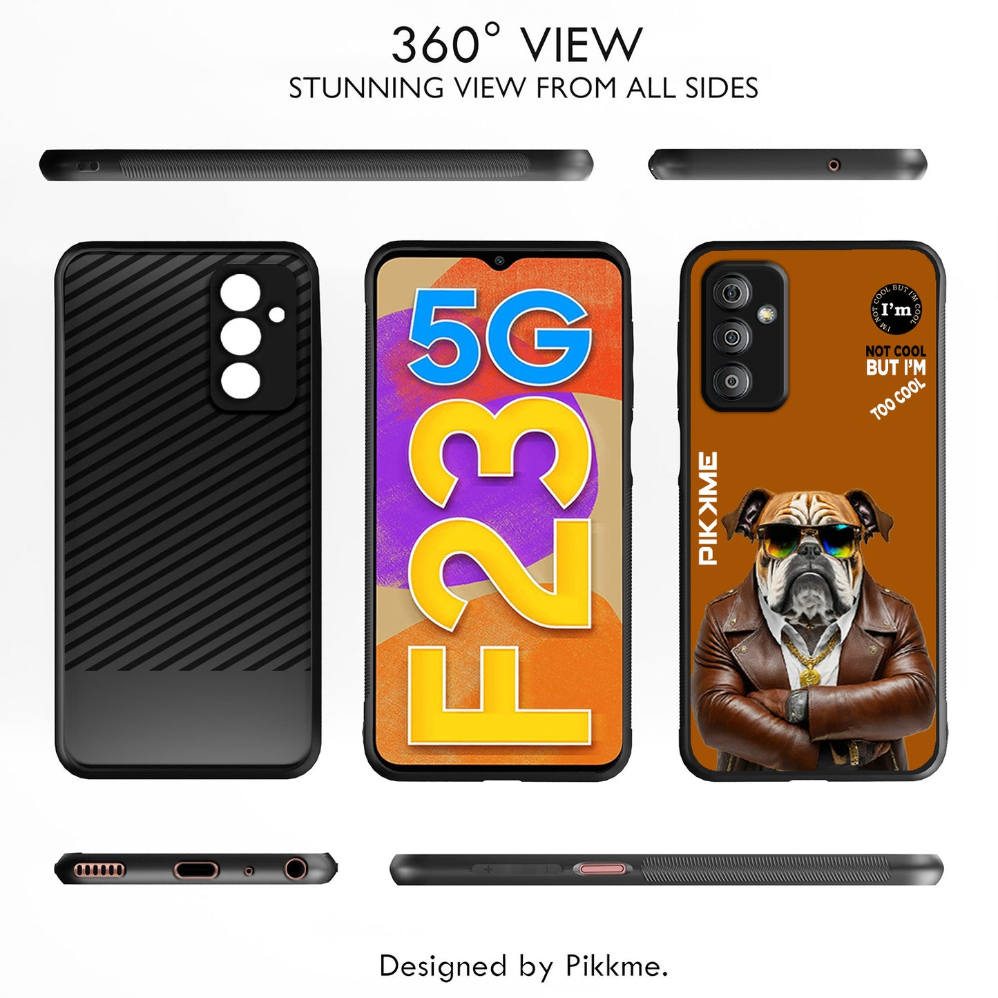 Pikkme Back Cover Pc Tpu + Printed Cool Funky Stylish Brown Dog Swag Raised Edges Camera Protection |Bumper Case For Samsung Galaxy M13 (Design 10)