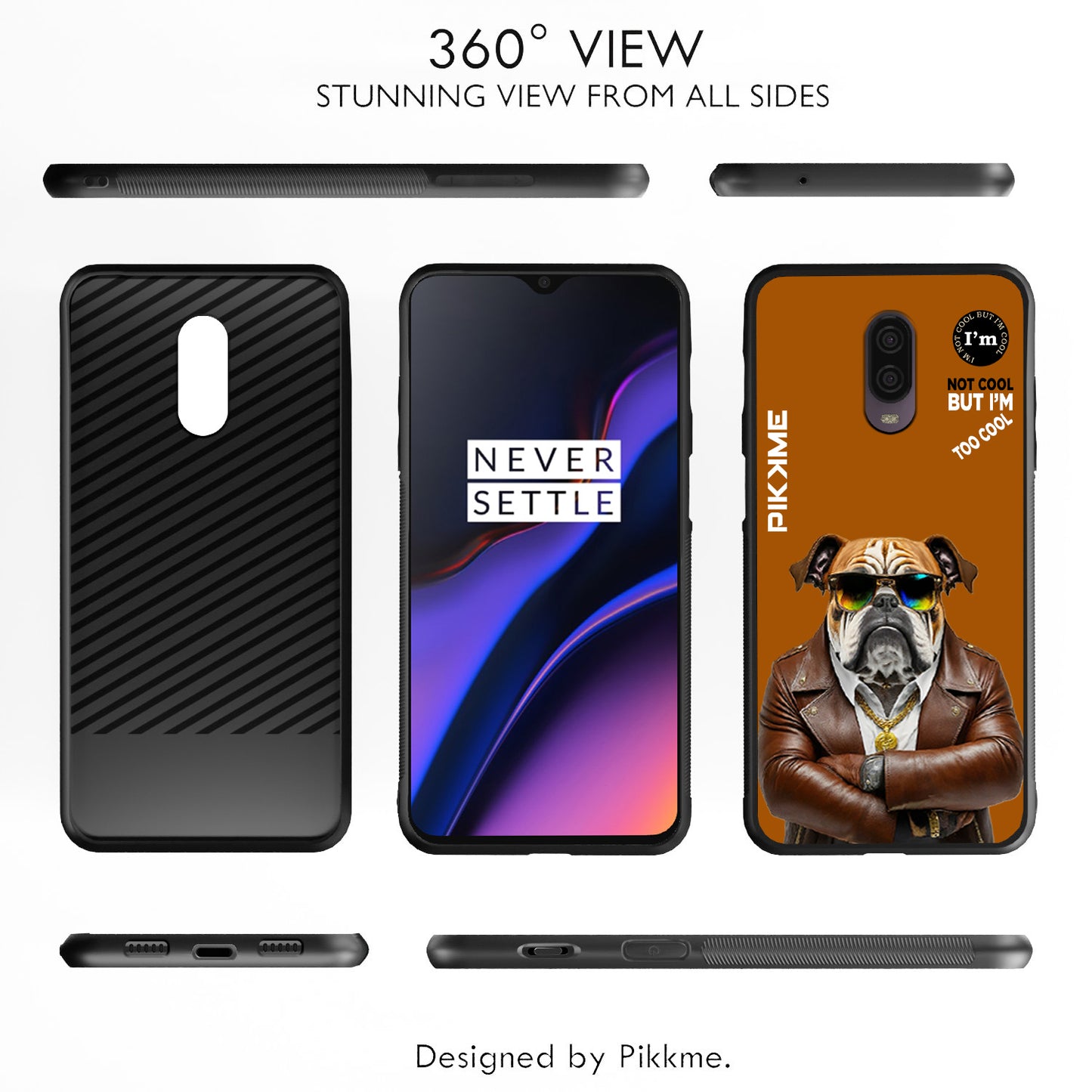 Pikkme Back Cover Pc Tpu + Printed Cool Funky Stylish Brown Dog Swag Raised Edges Camera Protection |Bumper Case For OnePlus 6T (Design 10)