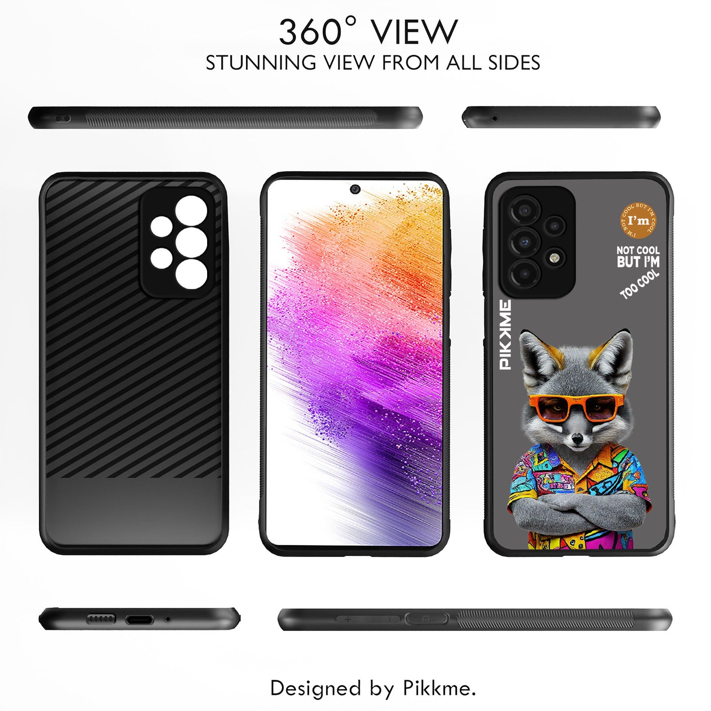 Pikkme Back Cover Pc Tpu + Printed Cool Funky Stylish Grey Wolf Swag Raised Edges Camera Protection |Bumper Case For Samsung Galaxy A73 5G (Design 01)