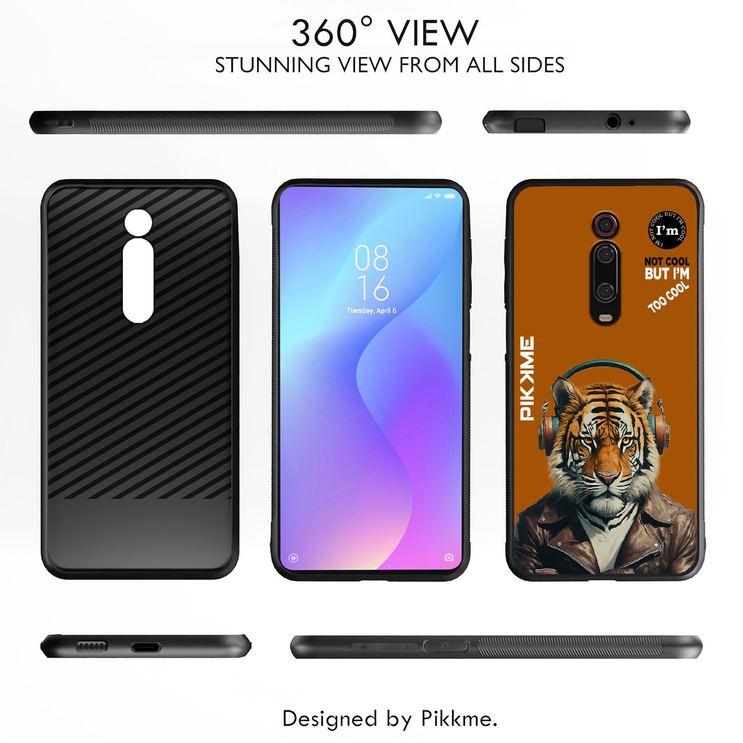 Pikkme Back Cover Pc Tpu + Printed Cool Funky Stylish Brown Tiger Swag Raised Edges Camera Protection |Bumper Case For Redmi K20 Pro (Design 09)