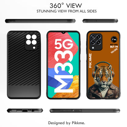 Pikkme Back Cover Pc Tpu + Printed Cool Funky Stylish Brown Tiger Swag Raised Edges Camera Protection |Bumper Case For Samsung Galaxy M33 5G (Design 09)