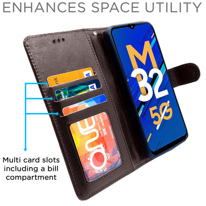 Pikkme Samsung Galaxy M32 5G / A32 5G Flip Cover(Coffee))