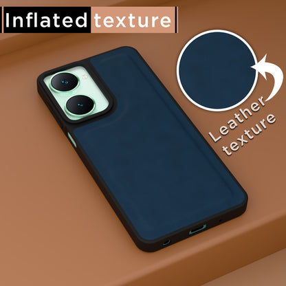 Pikkme iQOO Z9 Lite 5G | Vivo T3 Lite 5G | Vivo Y18 | Y18e | Y03 Premium Super Soft-Touch Leatherback Case (Blue)