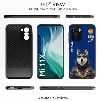 Pikkme Back Cover Pc Tpu + Printed Cool Funky Stylish Blue Dog Swag Raised Edges Camera Protection |Bumper Case For Xiaomi 11X (Design 08)