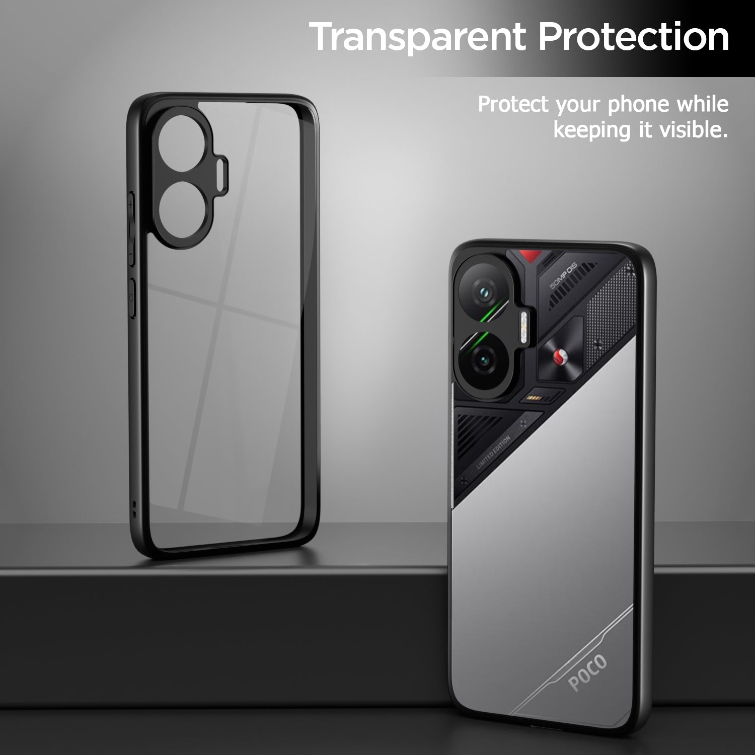 Pikkme Poco F7 5G Eagle 2 Shockproof Sleek Hybrid Armor Back Cover (Black)