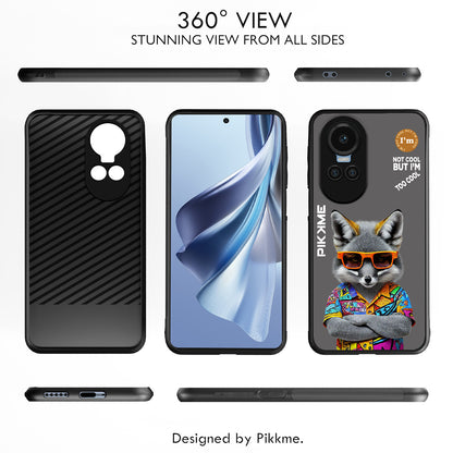 Pikkme Back Cover Pc Tpu + Printed Cool Funky Stylish Grey Wolf Swag Raised Edges Camera Protection |Bumper Case For Oppo Reno 10 5G (Design 01)