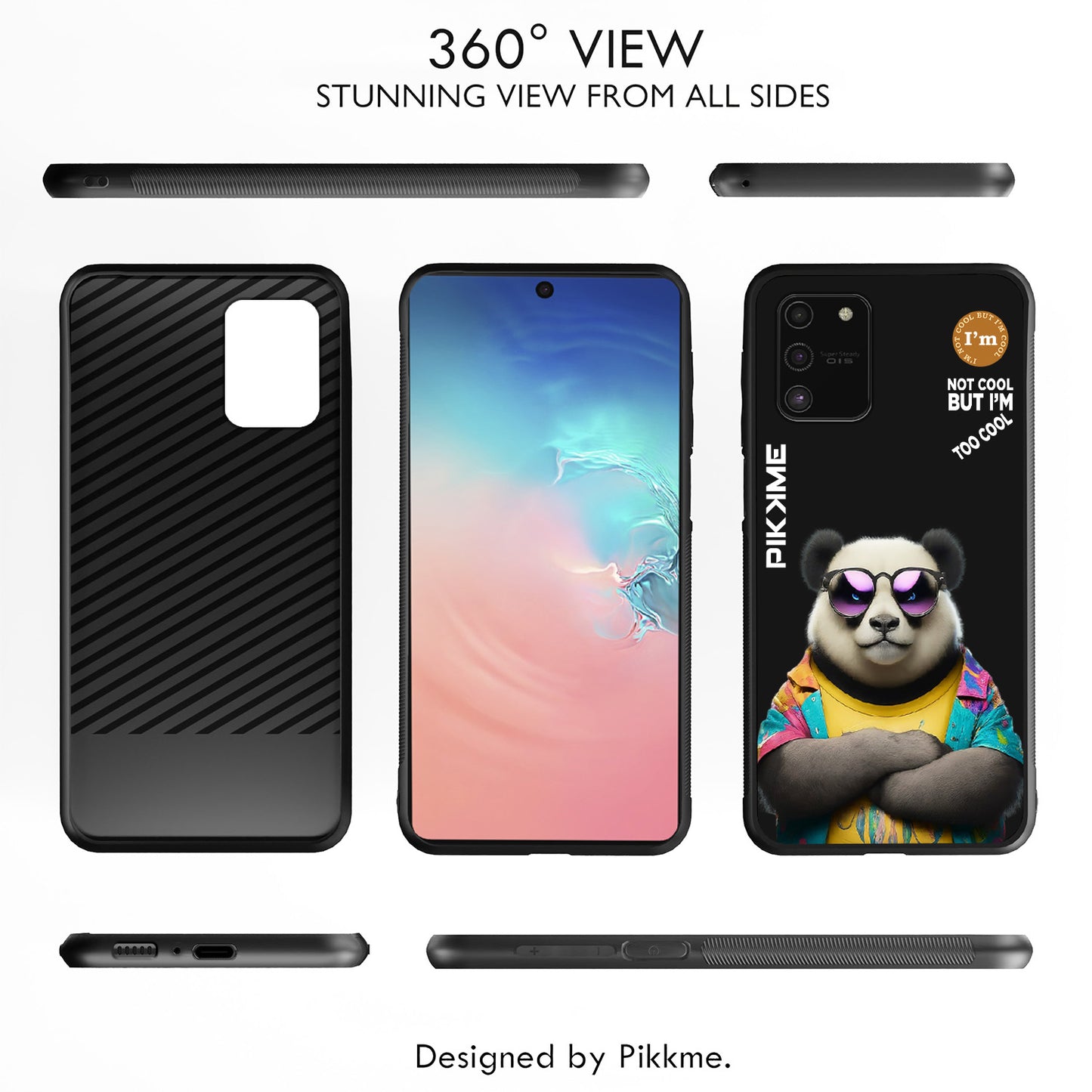 Pikkme Back Cover Pc Tpu + Printed Cool Funky Stylish Black Panda Swag Raised Edges Camera Protection |Bumper Case For Samsung Galaxy S10 Lite (Design 05)