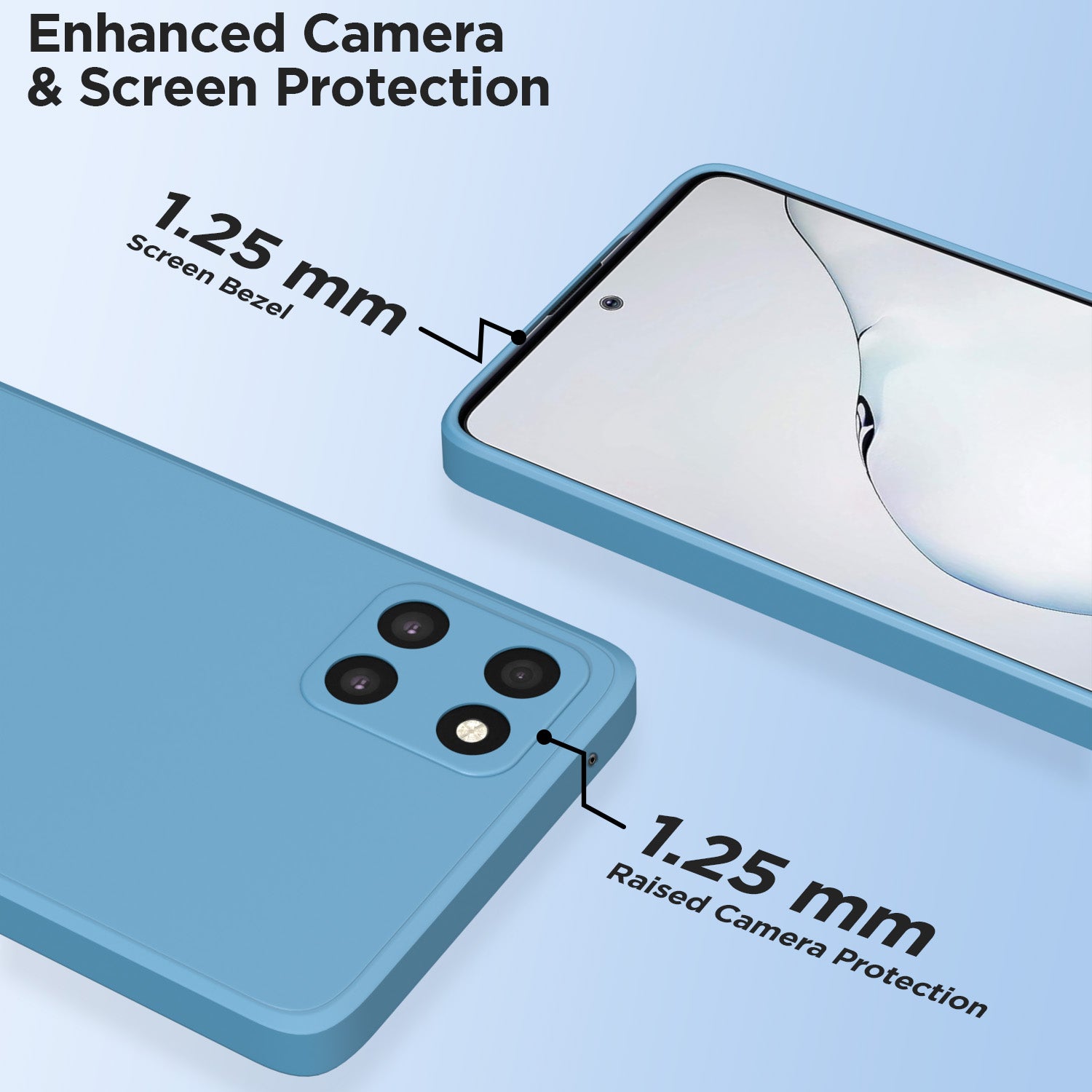 Pikkme Samsung Galaxy Note 10 Lite Liquid Silicone Back Cover | Aqua Blue
