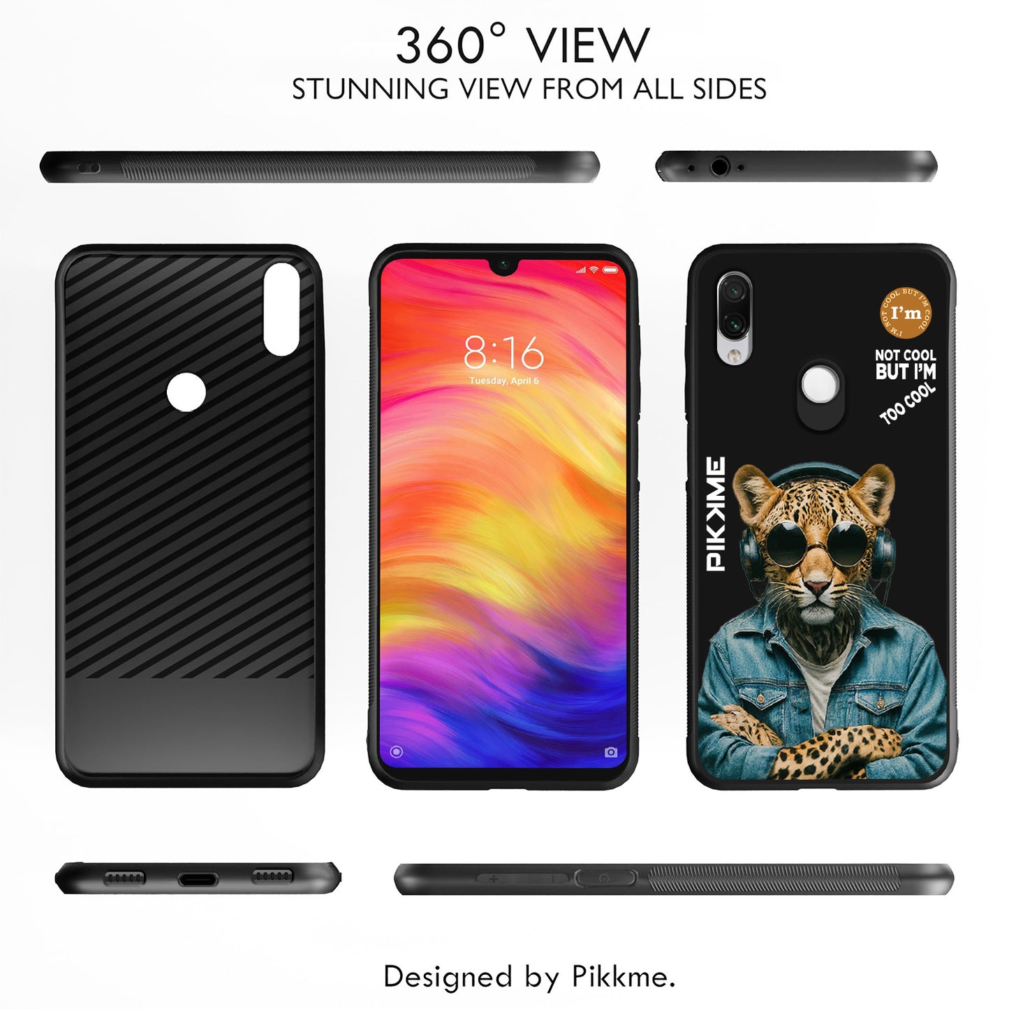 Pikkme Back Cover Pc Tpu + Printed Cool Funky Stylish Black Leopard Swag Raised Edges Camera Protection |Bumper Case For Redmi Note 7 Pro (Design 04)