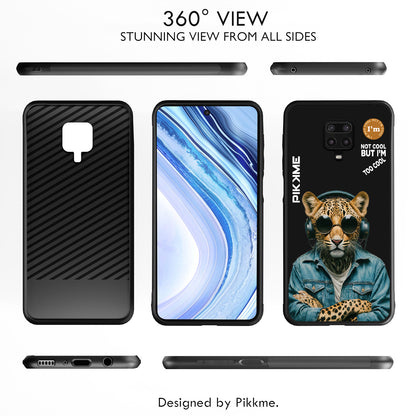 Pikkme Back Cover Pc Tpu + Printed Cool Funky Stylish Black Leopard Swag Raised Edges Camera Protection |Bumper Case For Redmi Note 9 Pro (Design 04)