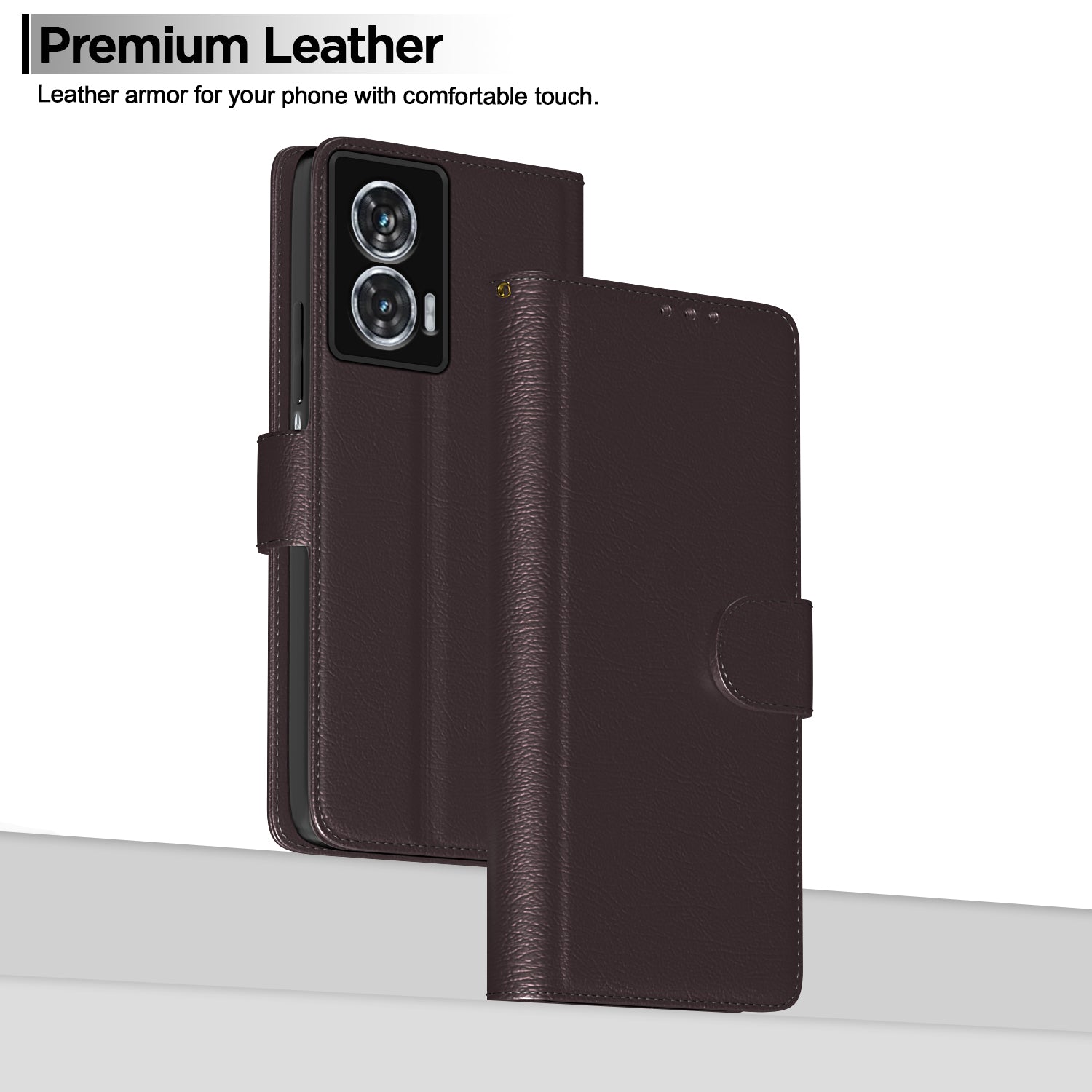 Pikkme Motorola Moto G85 5G Vintage Flip Cover (Coffee)
