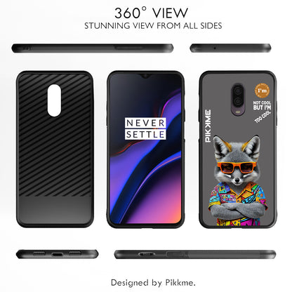 Pikkme Back Cover Pc Tpu + Printed Cool Funky Stylish Grey Wolf Swag Raised Edges Camera Protection |Bumper Case For OnePlus 6T (Design 01)