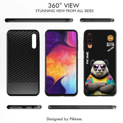 Pikkme Back Cover Pc Tpu + Printed Cool Funky Stylish Black Panda Swag Raised Edges Camera Protection |Bumper Case For Samsung Galaxy A50 (Design 05)