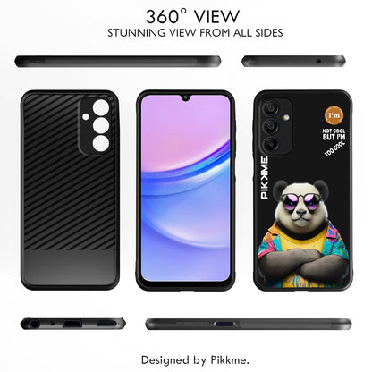 Pikkme Back Cover Pc Tpu + Printed Cool Funky Stylish Black Panda Swag Raised Edges Camera Protection |Bumper Case For Samsung Galaxy A15 (Design 05)