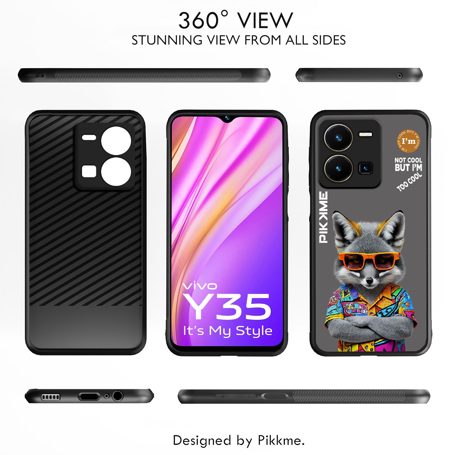 Pikkme Grey Wolf Swag Vivo Y35 Nim2 Back Cover (Design 01)