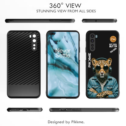 Pikkme Back Cover Pc Tpu + Printed Cool Funky Stylish Black Leopard Swag Raised Edges Camera Protection |Bumper Case For OnePlus Nord (Design 04)