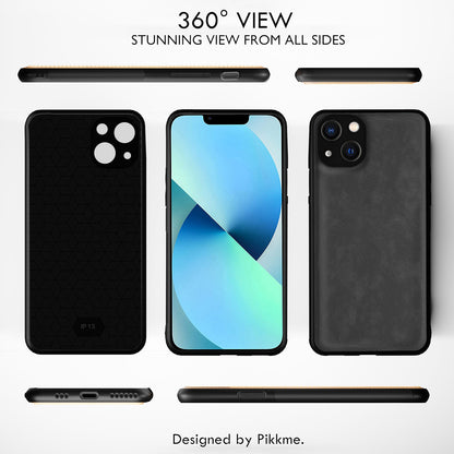 Pikkme iPhone 13 Leatherback Back Case | Grey