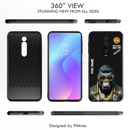 Pikkme Back Cover Pc Tpu + Printed Cool Funky Stylish Black Gorilla Swag Raised Edges Camera Protection |Bumper Case For Redmi K20 Pro (Design 07)