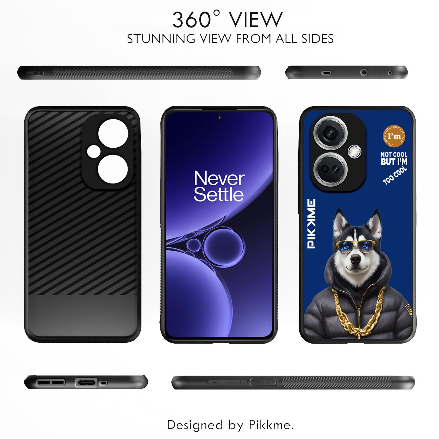 Pikkme Back Cover Pc Tpu + Printed Cool Funky Stylish Blue Dog Swag Raised Edges Camera Protection |Bumper Case For OnePlus Nord Ce 3 5G (Design 08)