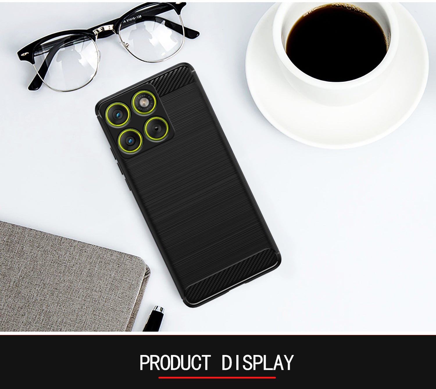 Pikkme Motorola Moto Edge 70 5G Hybrid Carbon Fiber Back Cover (Black)