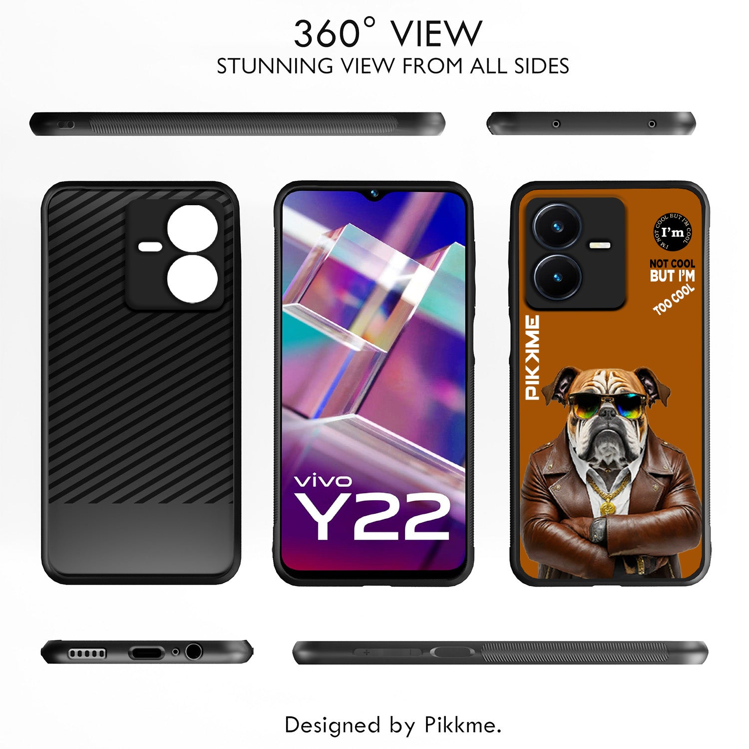 Pikkme Brown Dog Swag  Vivo Y22 Nim2 Back Cover (Design 10)