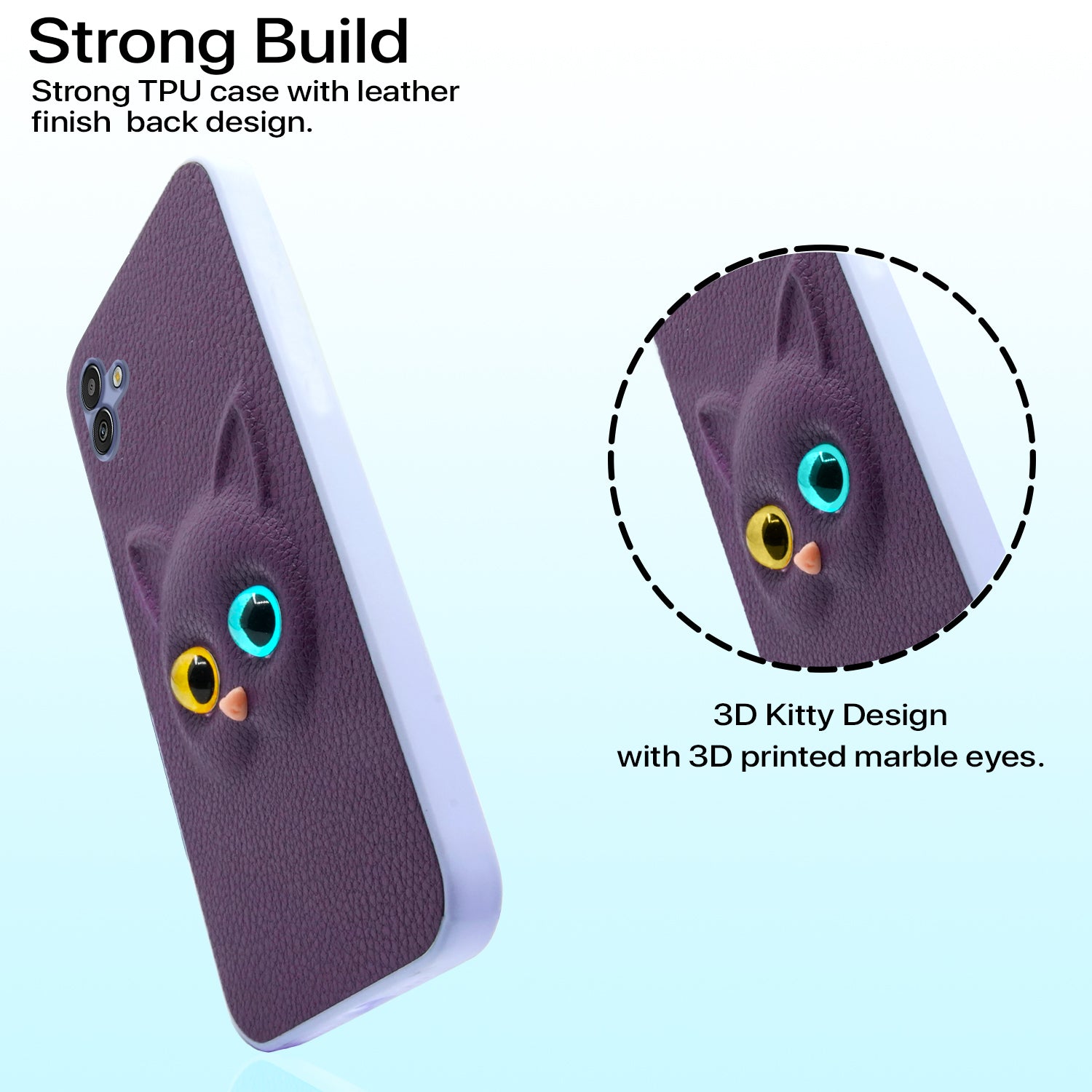 Pikkme Samsung Galaxy M04 Kitty Back Cover (Purple)