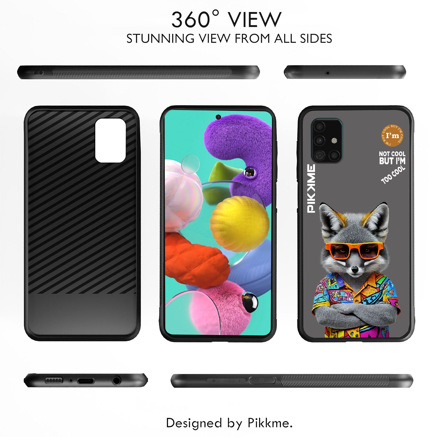 Pikkme Stylish Grey Wolf Swag Samsung Galaxy A51 Back Cover (Design 01)