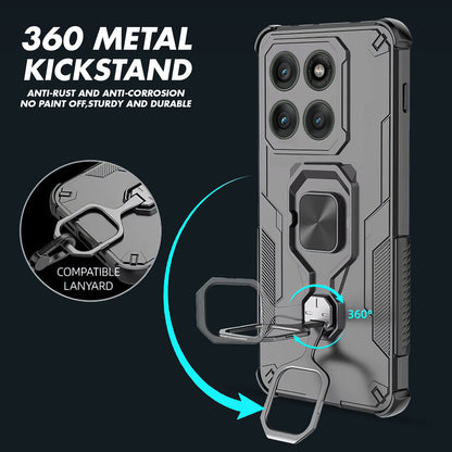 Pikkme Motorola Moto Edge 60 Pro 5G D15 Tough Armor Kisckstand Back Cover (Black)