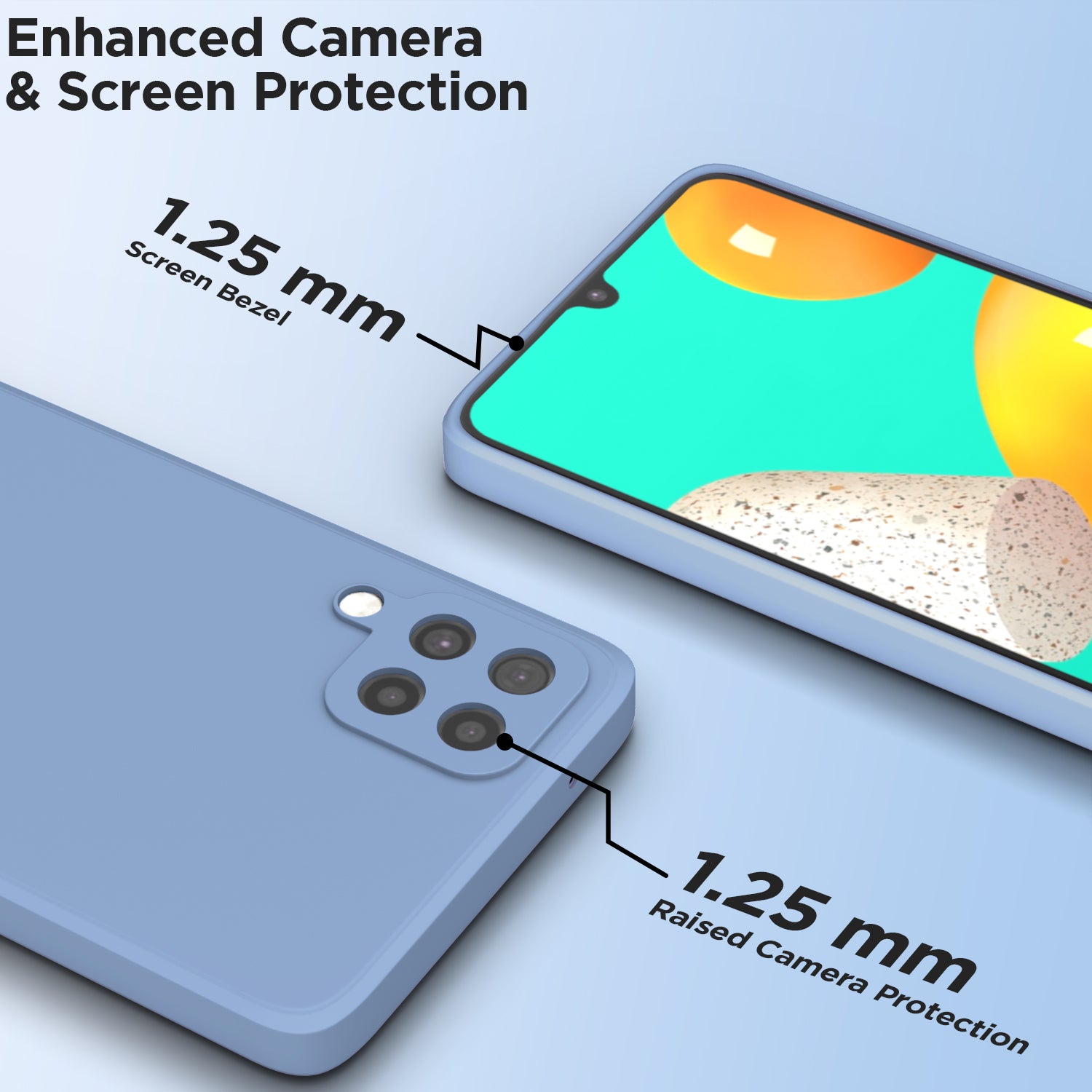 Pikkme Samsung Galaxy M32 4G / M32 Prime / F22 4G Soft Matte Liquid Silicone Back Cover (Aqua Blue)