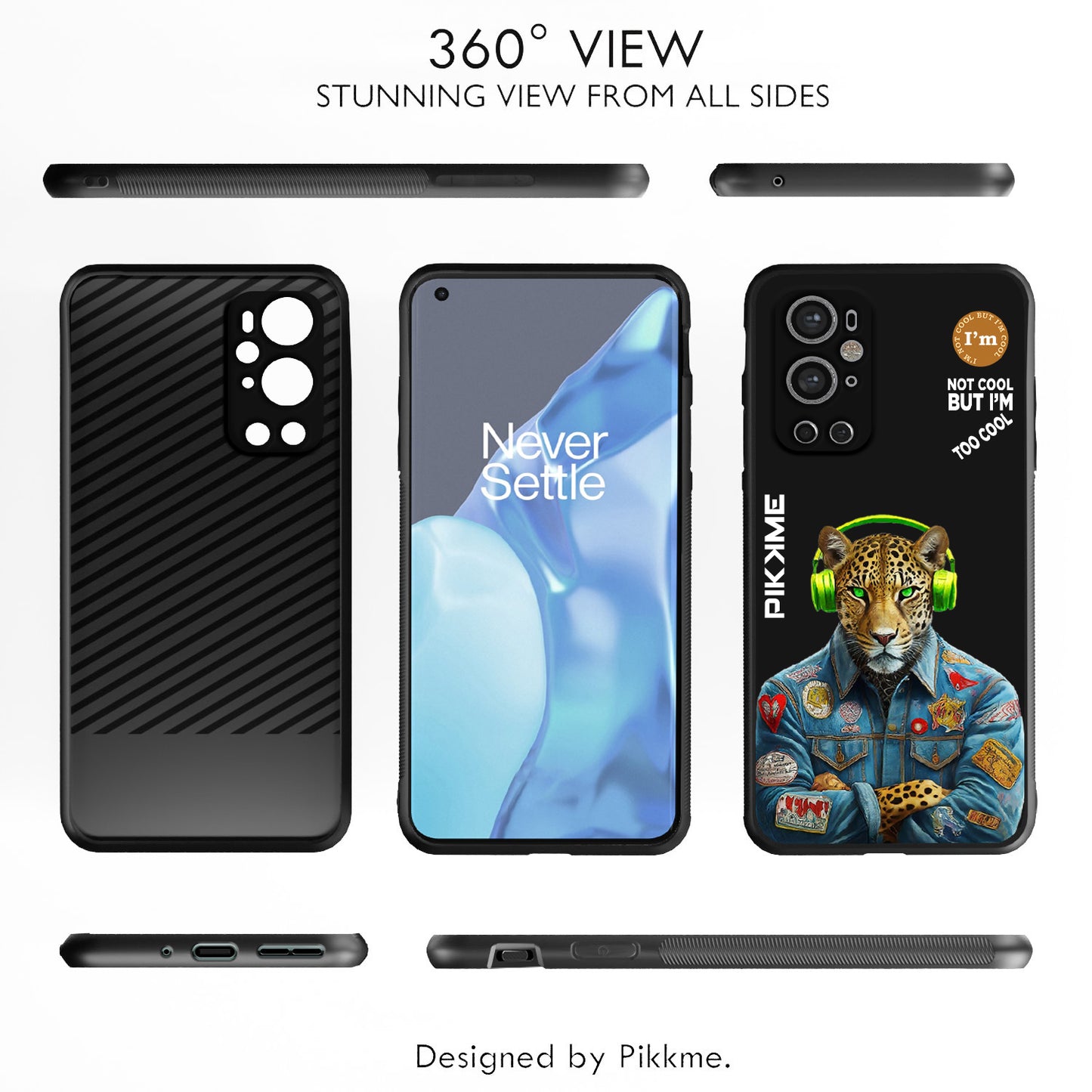 Pikkme Back Cover Pc Tpu + Printed Cool Funky Stylish Black Leopard Swag Raised Edges Camera Protection |Bumper Case For OnePlus 9 Pro (Design 03)