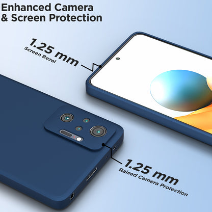 Pikkme Mi Redmi Note 10 Pro / Note 10 Pro Max Soft Matte Liquid Silicone Back Cover (Blue)