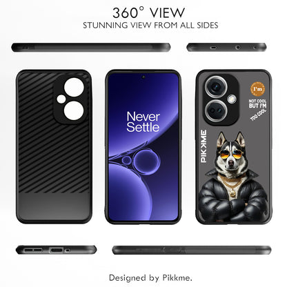 Pikkme Back Cover Pc Tpu + Printed Cool Funky Stylish Grey Dog Swag Raised Edges Camera Protection |Bumper Case For OnePlus Nord Ce 3 5G (Design 02)