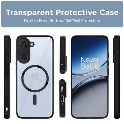 Pikkme OnePlus Nord CE 5 5G Eagle 2 Mag-Safe Shockproof Hard Transparent Back Cover (Black)