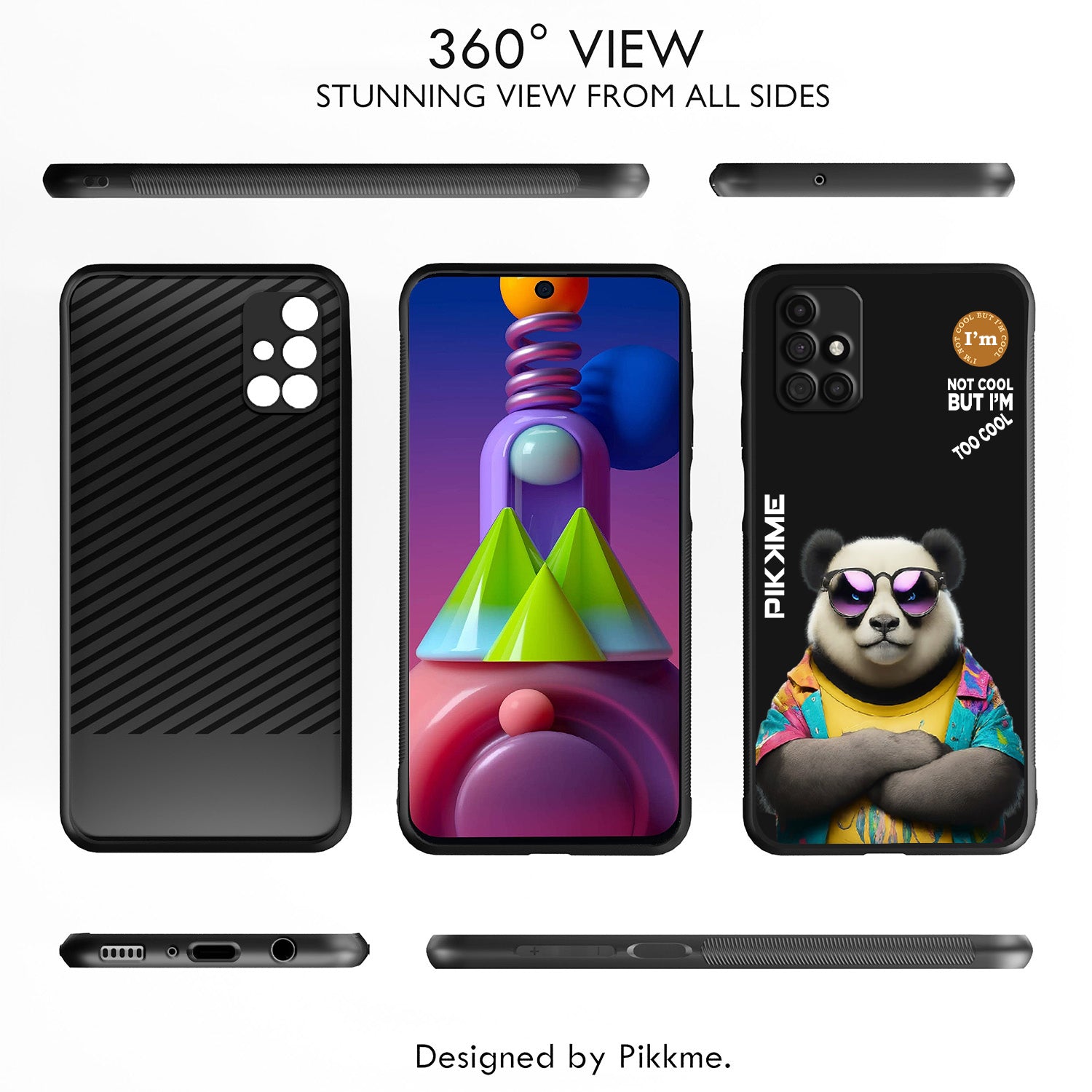 Pikkme Black Panda Swag  Samsung Galaxy M31s Nim2 Back Cover (Design 05)