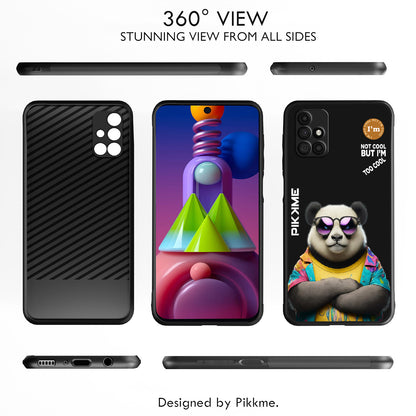 Pikkme Back Cover Pc Tpu + Printed Cool Funky Stylish Black Panda Swag Raised Edges Camera Protection |Bumper Case For Samsung Galaxy M31s (Design 05)