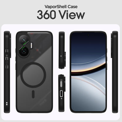 Pikkme Poco F7 5G Eagle 2 Mag-Safe Smoke Shockproof Hard Transparent Back Cover (Black)