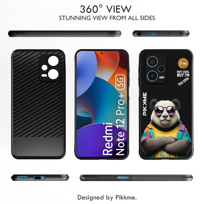 Pikkme Back Cover Pc Tpu + Printed Cool Funky Stylish Black Panda Swag Raised Edges Camera Protection |Bumper Case For Redmi Note 12 Pro Plus (Design 05)