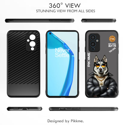 Pikkme Back Cover Pc Tpu + Printed Cool Funky Stylish Grey Dog Swag Raised Edges Camera Protection |Bumper Case For OnePlus 9 (Design 02)